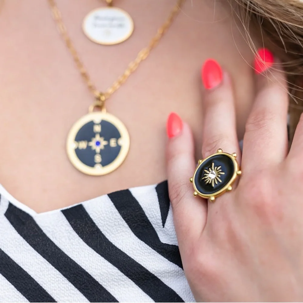 Enamel Compass Charm - Picture 4 of 5